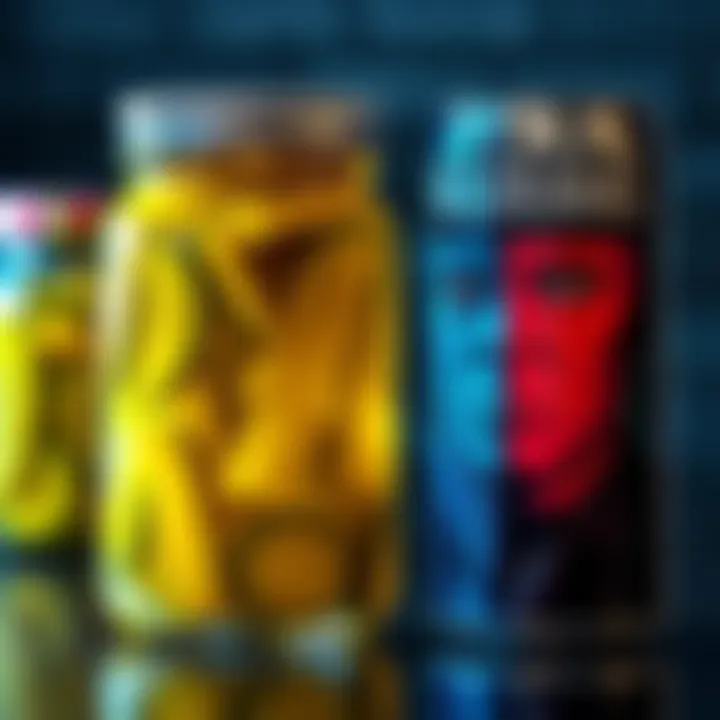 A jar of vibrant pickle juice next to a graphic of Snoke clones from pop culture, highlighting their quirky connection.