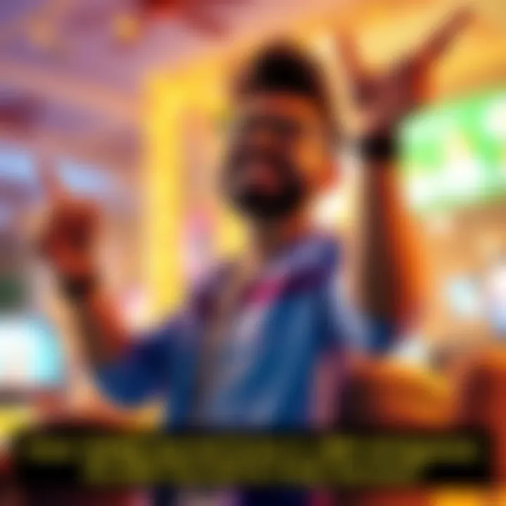 A happy player celebrating their success after earning money from gaming ads and minigames