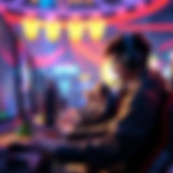 A gamer participating in an online auction, considering bids while looking at their resources, reflecting on their gaming journey over the past year.