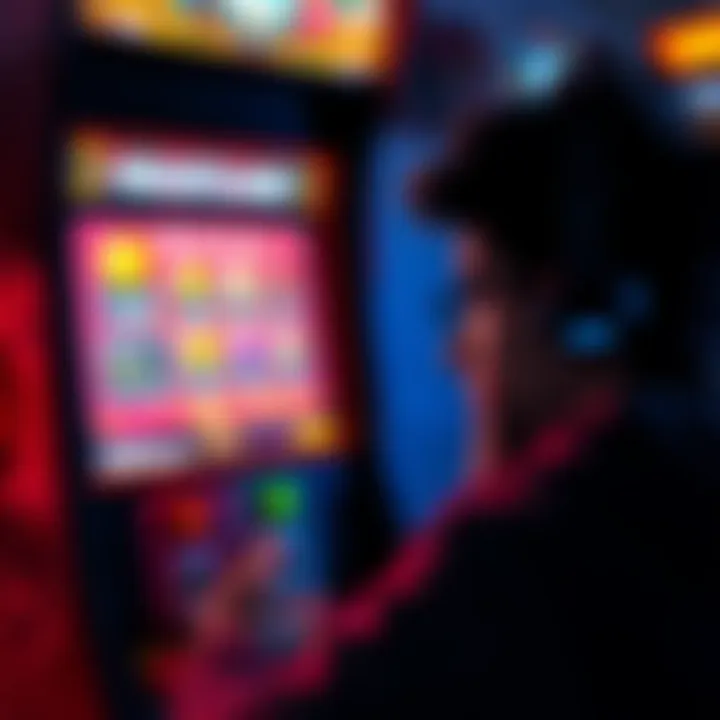 A frustrated gamer staring at a screen with an arcade game showing incomplete milestone rewards, depicting disappointment and confusion.