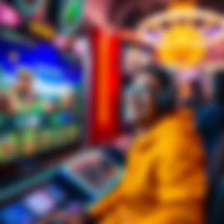Player celebrating progress A player smiles while looking at their gaming screen showing progress towards their third dollar and 39 parcels in a colorful game environment.