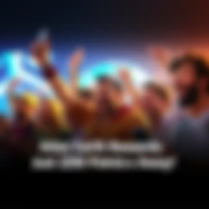 Group of players celebrating their progress in Atlas Earth, looking at their mobile devices with enthusiasm as they approach final rewards