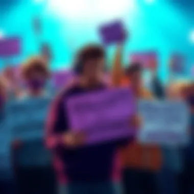 Players protesting against cheating in games Frustrated players holding signs to boycott minigames in Atlas Earth due to cheating issues