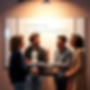 People laughing and discussing a spelling error on a whiteboard, highlighting imperfections
