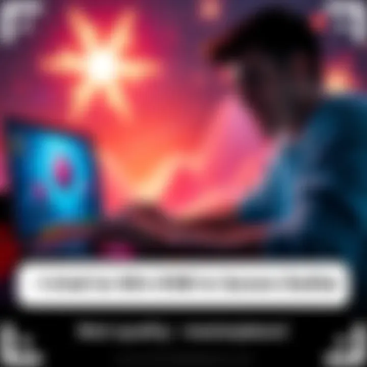 A person playing the Sorare Stellar game on a laptop, focused on the screen with excitement and anticipation.
