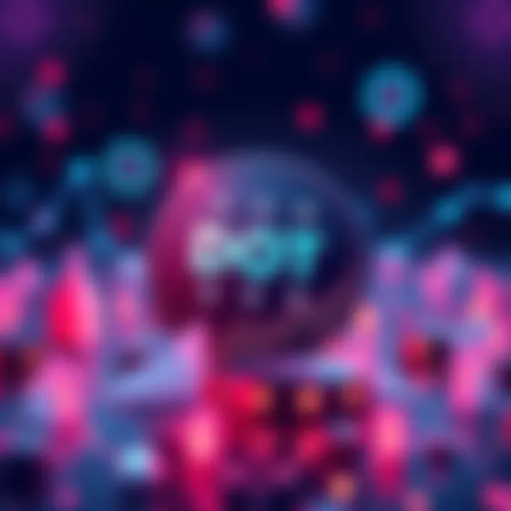 A visual representation of Polkadot's DOT token with a graph showing potential price increase to $70, surrounded by symbols of smart contracts and ETFs.