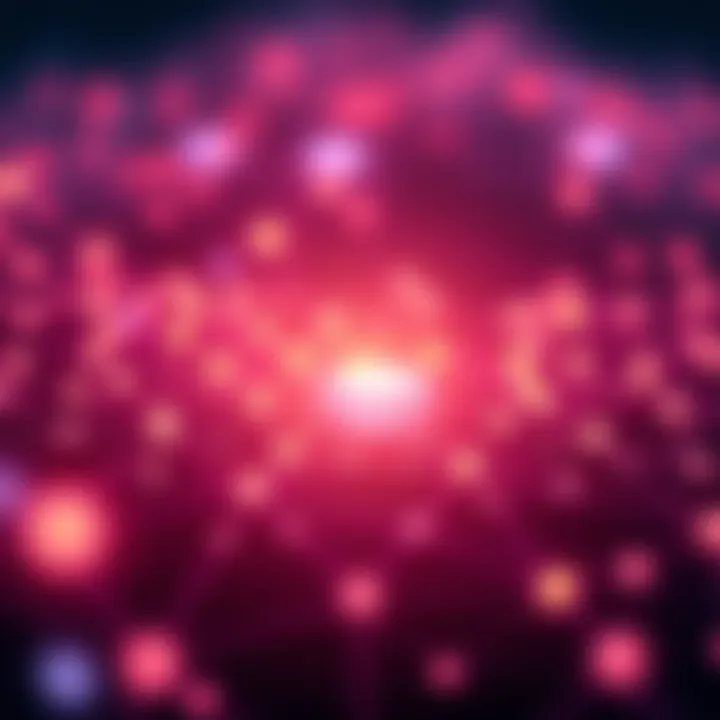 A visual representation of Polkadot's blockchain with connected nodes and vibrant colors, symbolizing progress and innovation for $DOT in the next decade.