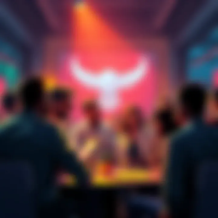 Group of people discussing the Polkadot Marketing Bounty proposal in a lively setting