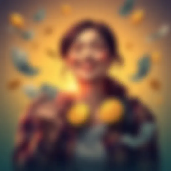 Polkadot Support for Single Mothers Single mother holding DOT tokens with a hopeful expression, surrounded by financial symbols like dollar bills and coins, representing Universal Basic Income support from Polkadot