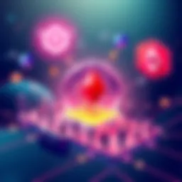 Illustration showing the Polygon PoS as an Ethereum sidechain, highlighting its security and transaction processes with visual elements representing blockchain technology.