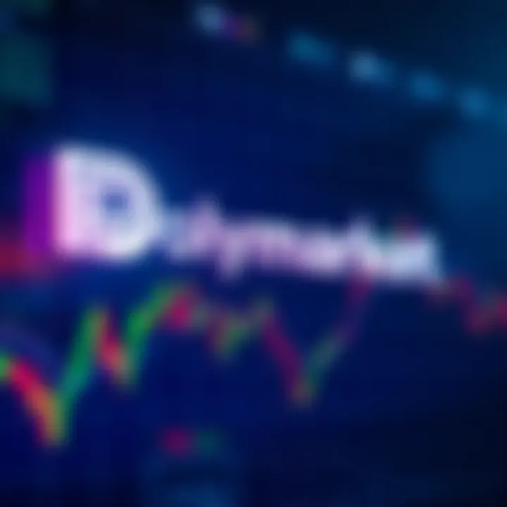 Polymarket logo with falling stock chart The Polymarket logo displayed alongside a downward trending stock chart, symbolizing a significant financial loss in the market.