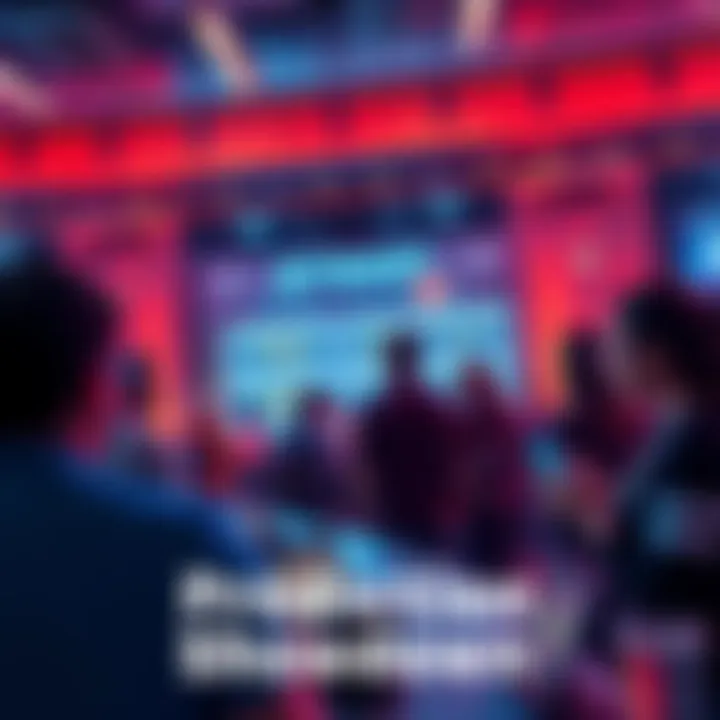 Visual representation of the Prediction Showdown on BitMart with people engaged in betting and predicting outcomes, showcasing excitement and $10,000 in airdrops