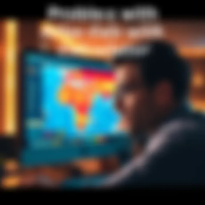 A frustrated person looking at a computer screen showing the Atlas Earth calculator, expressing disappointment over lost progress.