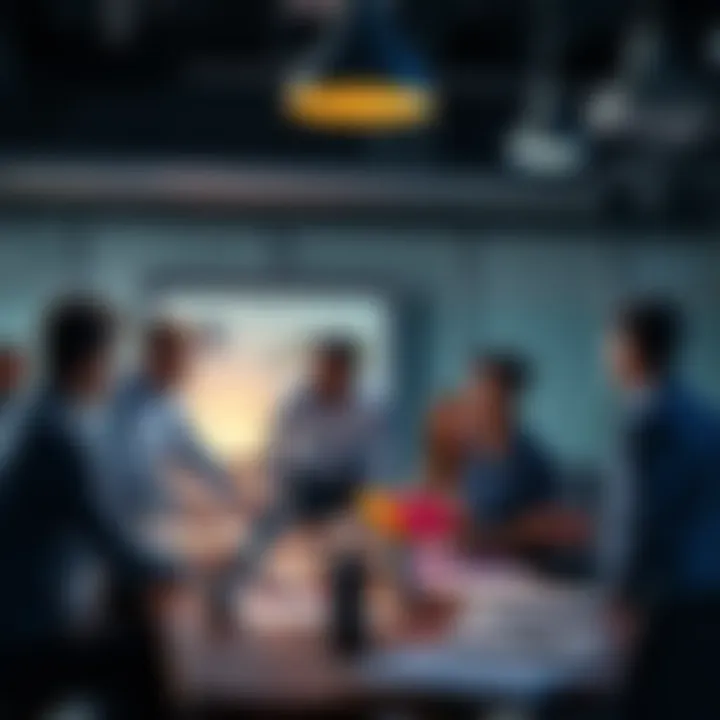 Project Launch Planning A team of people gathered around a table brainstorming ideas for a project launch in 2026