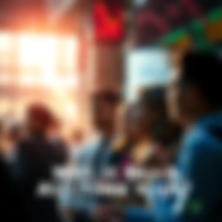 Group of people discussing investment strategies and market predictions