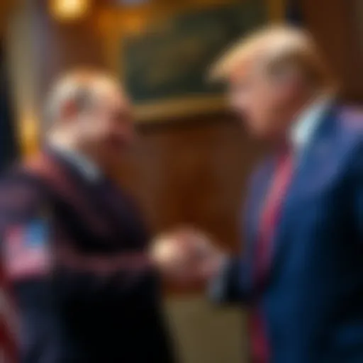 Russian President Vladimir Putin and former President Donald Trump shake hands, symbolizing their collaboration on Ukraine peace negotiations.