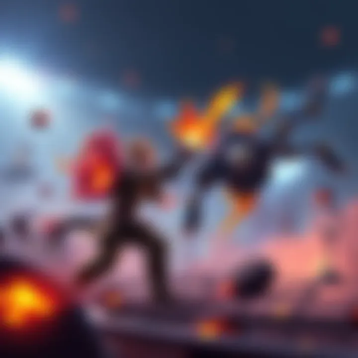 A player battles using Lava Shield and Medball in Moco's PvP arena.