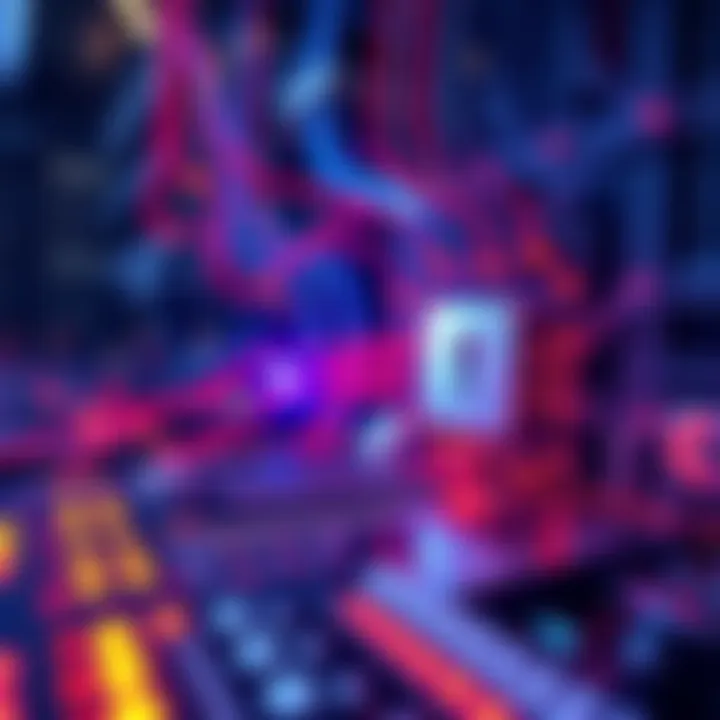 A close-up of a quantum computer with glowing circuits and data streams, hinting at the future of encryption challenges.