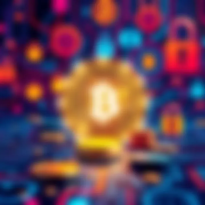 A graphic showing quantum computers threatening cryptocurrency security, with symbols of crypto wallets and digital locks in the background.