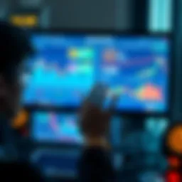 A person looking at a computer screen showing crypto graphs with a skeptical expression.