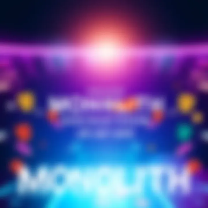 A graphic showing the RadiantsDAO logo and text about the MONOLITH Hackathon, featuring a mobile app development theme and colorful prize symbols.