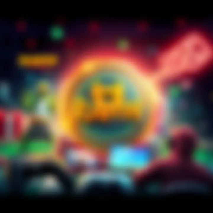 The RAWW coin logo displayed with gaming elements and merchandise, showing a vibrant community focus.