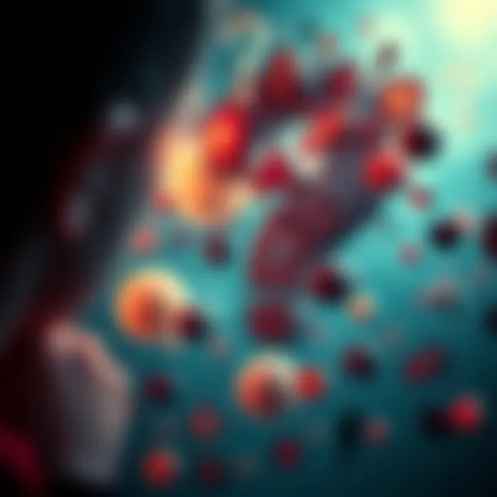 A thoughtful person pondering over a question mark surrounded by symbols representing various phenomena.