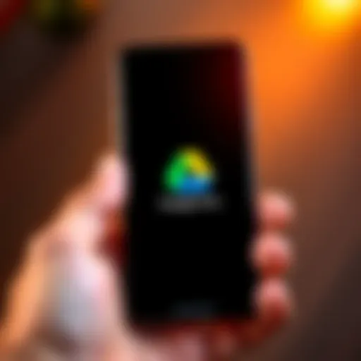 A smartphone displaying a wallet recovery screen with Google Drive logo