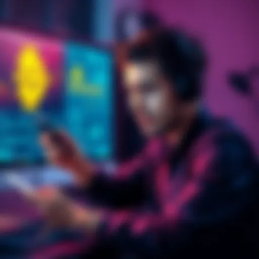 A person looking frustrated while checking their Ledger wallet for lost BnB, with a computer displaying Binance on the screen.