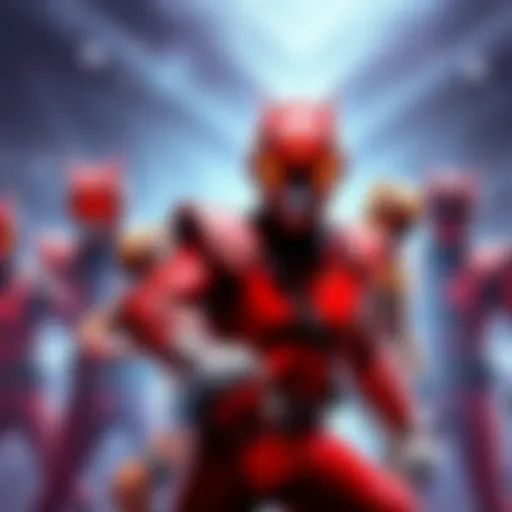 Collage of iconic Red Sentai heroes representing different decades, showcasing their unique costumes and styles.