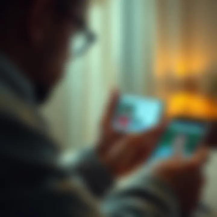 A person reviewing their security settings on a device while showing a sentimental photo of a deceased friend beside them
