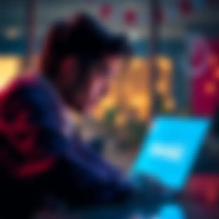 Reopening a Cancelled Bank Account A person looking at a laptop with a Revolut logo, contemplating account access