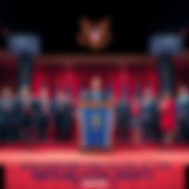 Key Republican leaders gather at a podium discussing strategies for the 2026 election