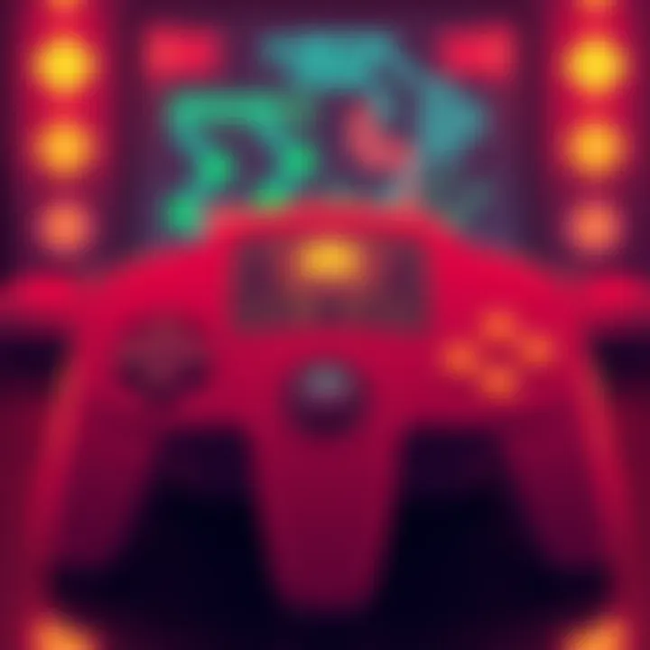 An illustration of the Retro-Crypto app interface running on a Nintendo 64, with graphics showing encryption symbols and keys.