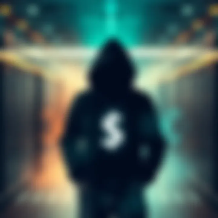 A graphic showing a hacker's silhouette with a dollar sign, representing the ransom demand against Revolut after a data breach.