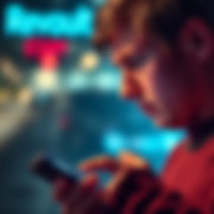A frustrated person looking at their phone showing no mobile data connection, symbolizing issues with the Revolut eSIM activation.