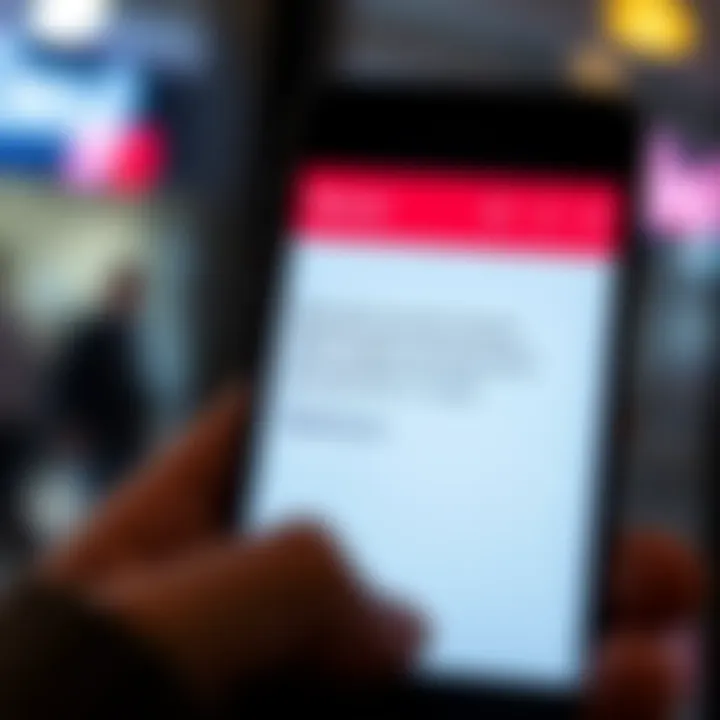 A smartphone displaying a message about Revolut account closure after using a partner's card for topping up.