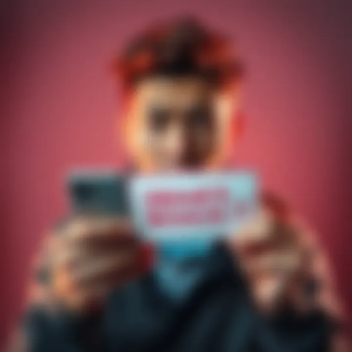A person looking confused and frustrated while holding a smartphone showing a Revolut app, with a sign indicating denied bonus.