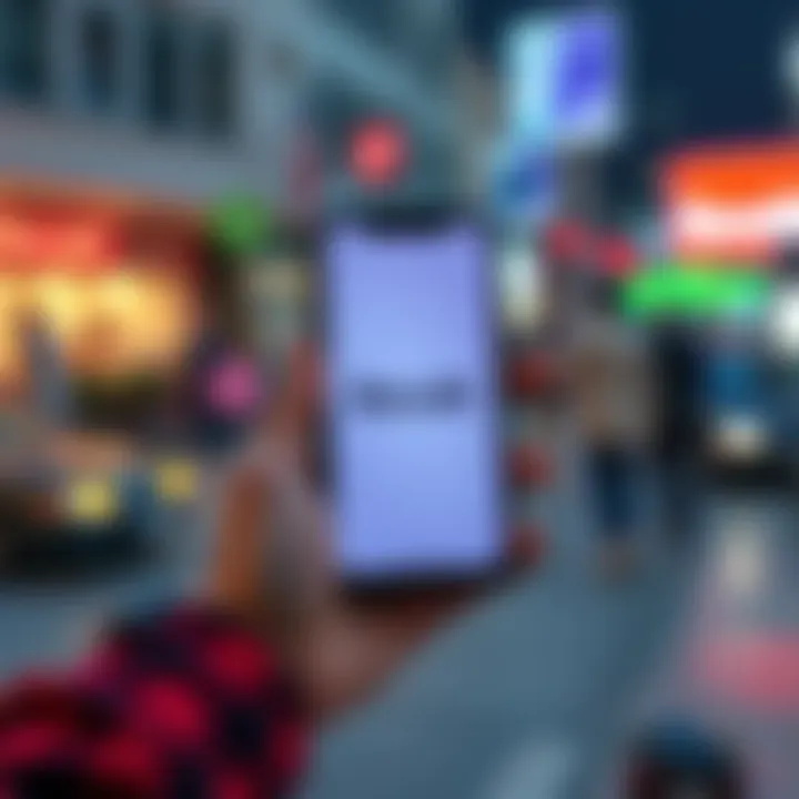 Revolut App on Phone A person holding a smartphone displaying the Revolut app, with money-related icons around it, symbolizing daily spending and financial management.