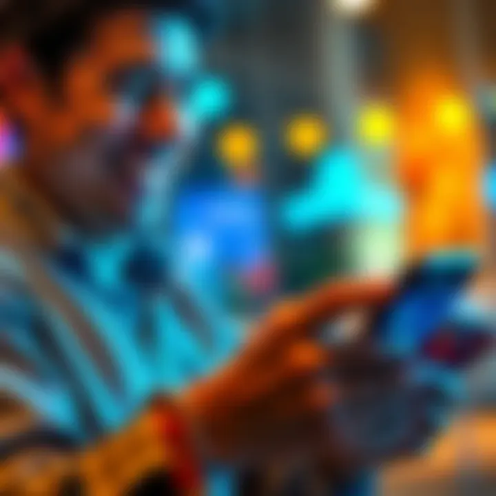 A user smiling while using the Revolut app on a smartphone with a visible bank card
