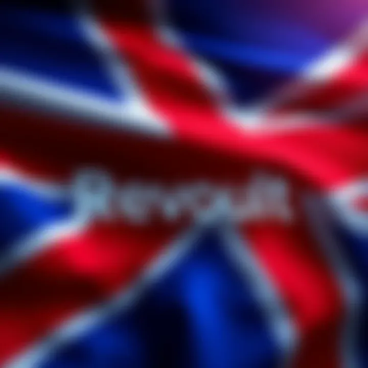 Revolut logo with a background of the UK flag, symbolizing its new banking license in the UK