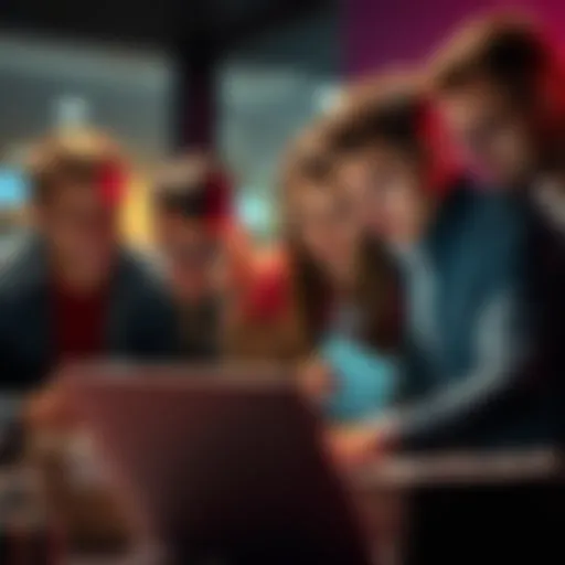 Group of people looking at a laptop showing Revolut charges, expressing confusion and frustration
