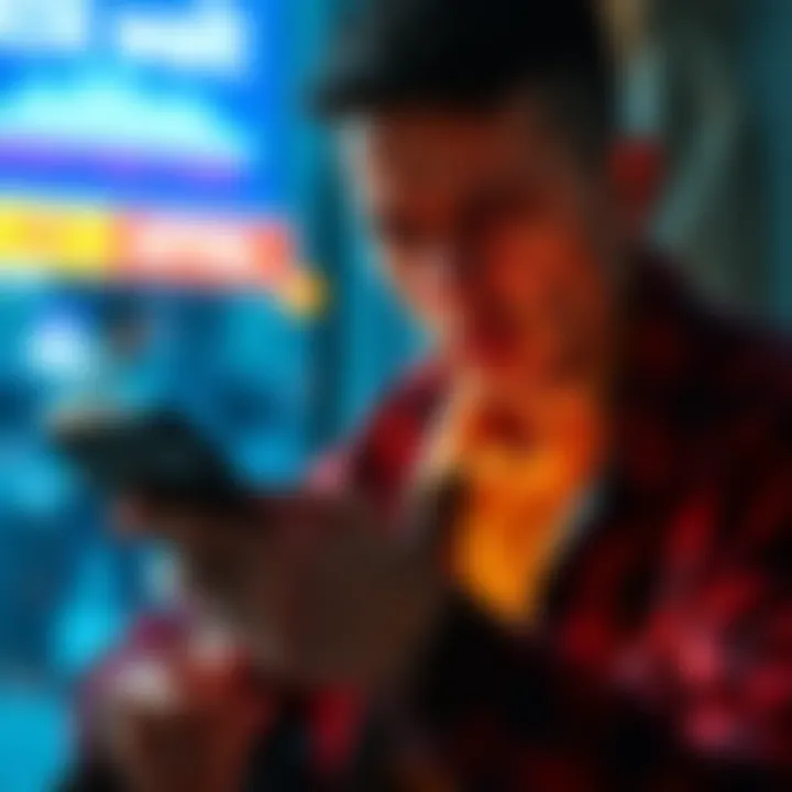 Person frustrated while using phone showing data usage on Revolut app