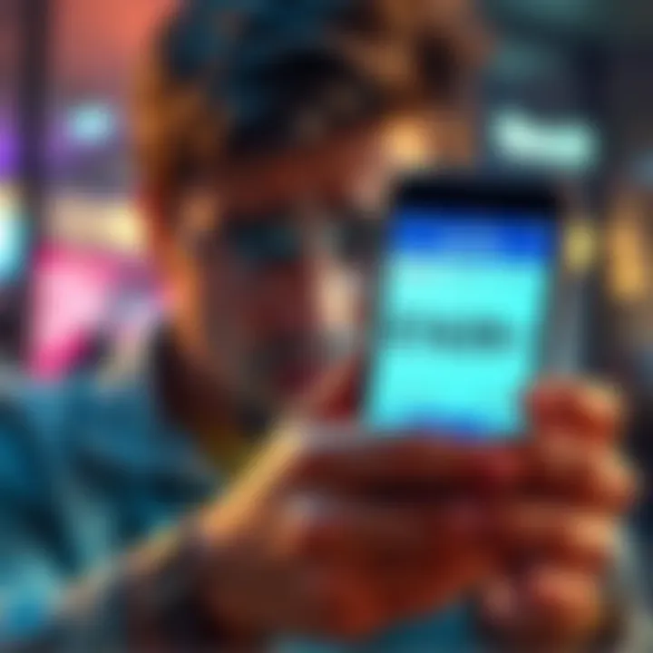 A frustrated person looking at phone displaying high foreign exchange rates and fees, symbolizing hidden costs with Revolut