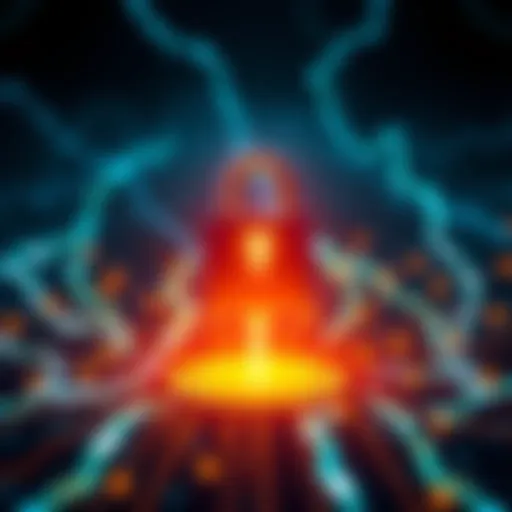 A visual representation of Revolut's Lightning integration, showing digital currency channels with a lock symbol, indicating custodial control