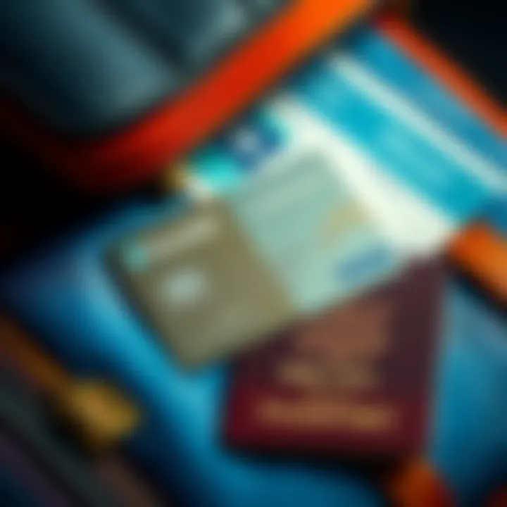 A Revolut Metal card placed on a travel bag with airplane tickets and a passport