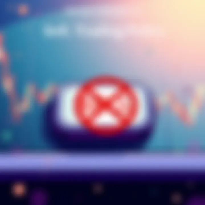 An illustration showing a stock chart declining with a prominent 'Sell' button and a crossed-out 'Buy' button, symbolizing Revolut's sell orders only policy.