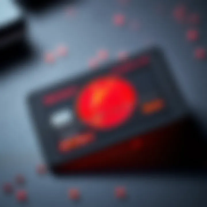 A close-up of the Revout Dogecoin LED Card, showcasing its sleek design and glowing LED features, perfect for crypto fans.