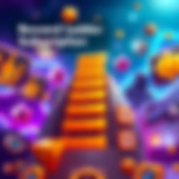 A visual showing the reward ladder subscription benefits for new players, featuring gaming icons and rewards imagery.