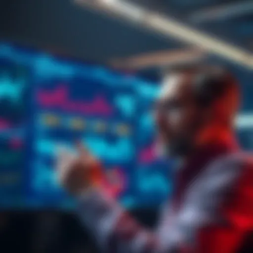 A Ripple expert discusses XRP escrow depletion, showing graphs and data on screen with a thoughtful expression.
